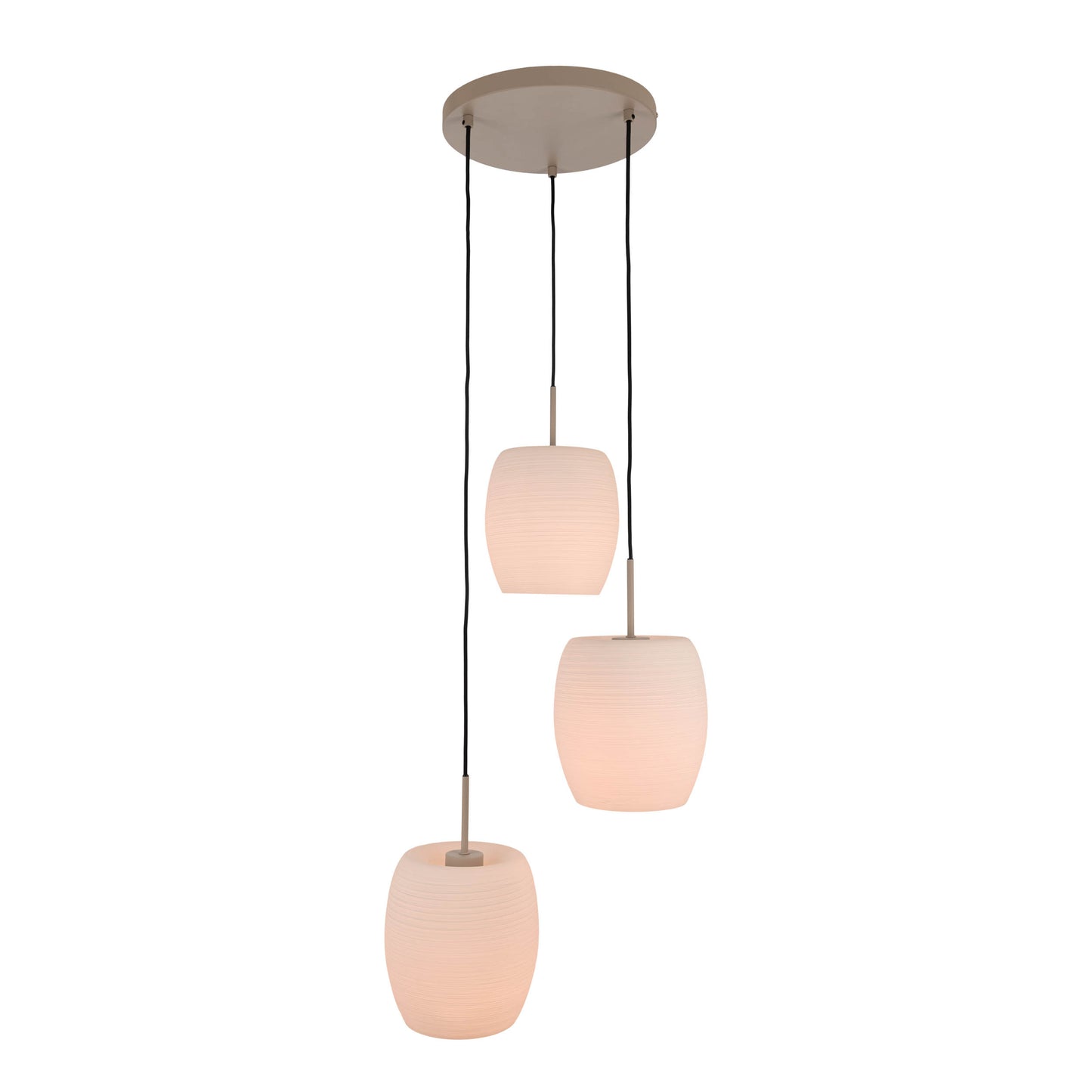 3er Pendelleuchte "NIRELIA" Ø: 30cm beige