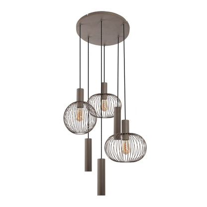 6er Pendelleuchte "TARELLIO" L: 62,4cm beige