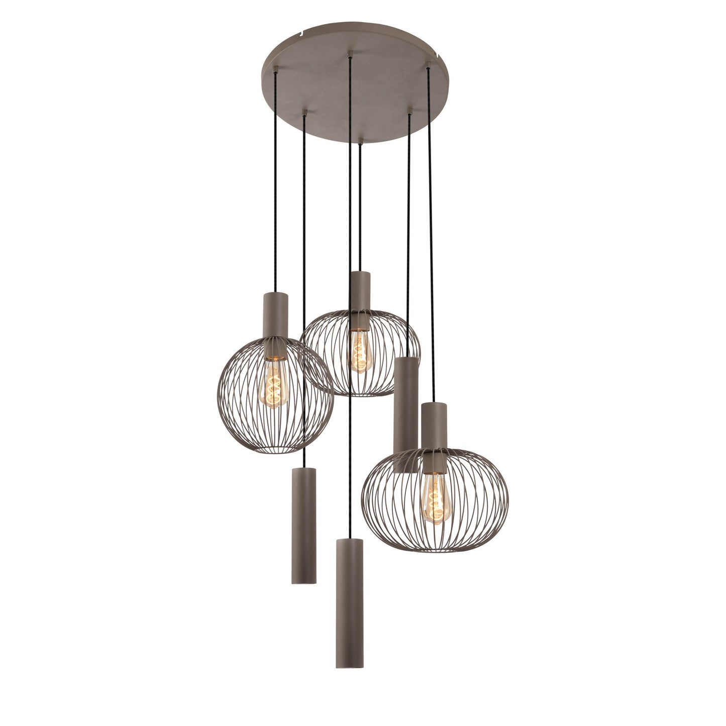 6er Pendelleuchte "TARELLIO" L: 62,4cm beige