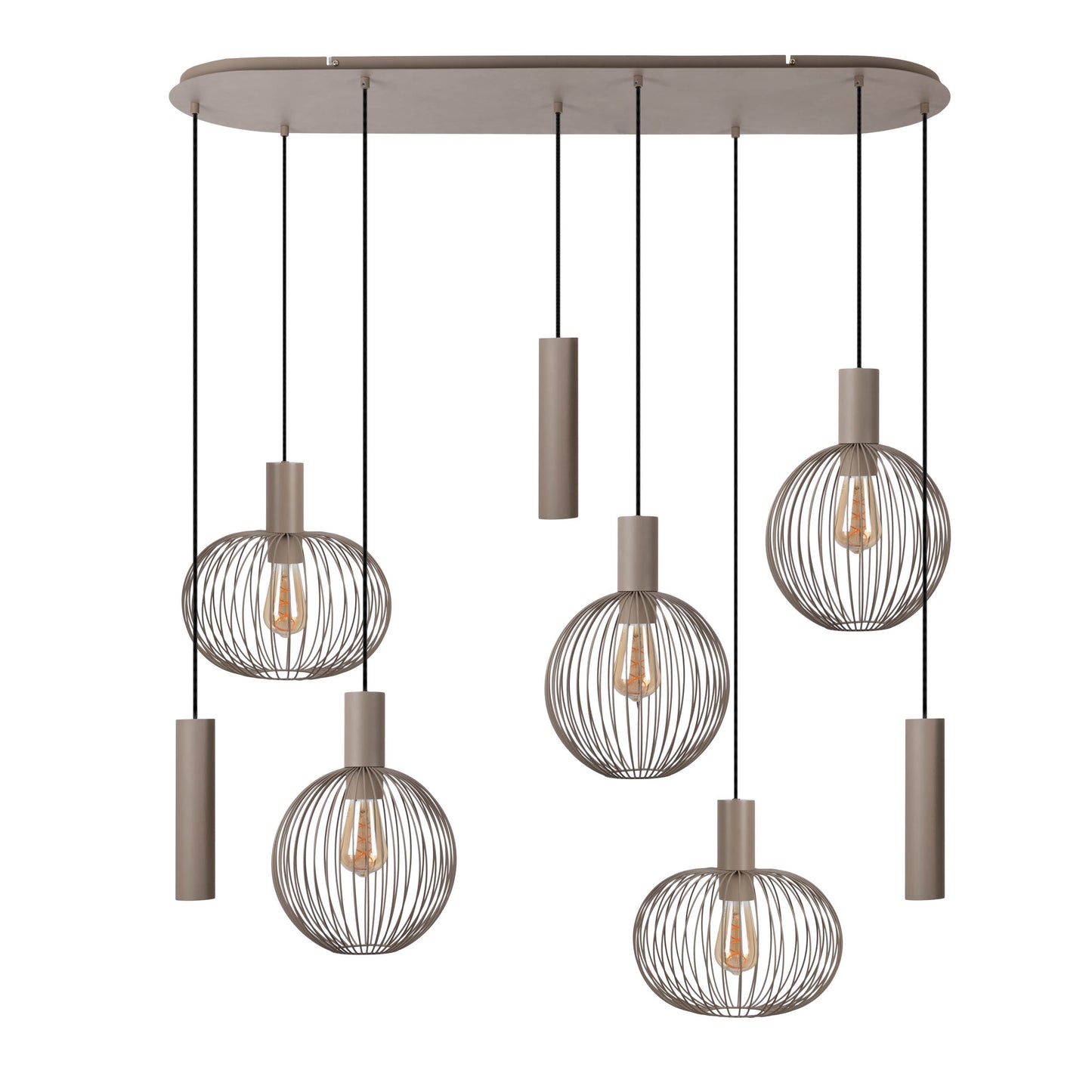 8er Pendelleuchte "TARELLIO" L: 122cm beige