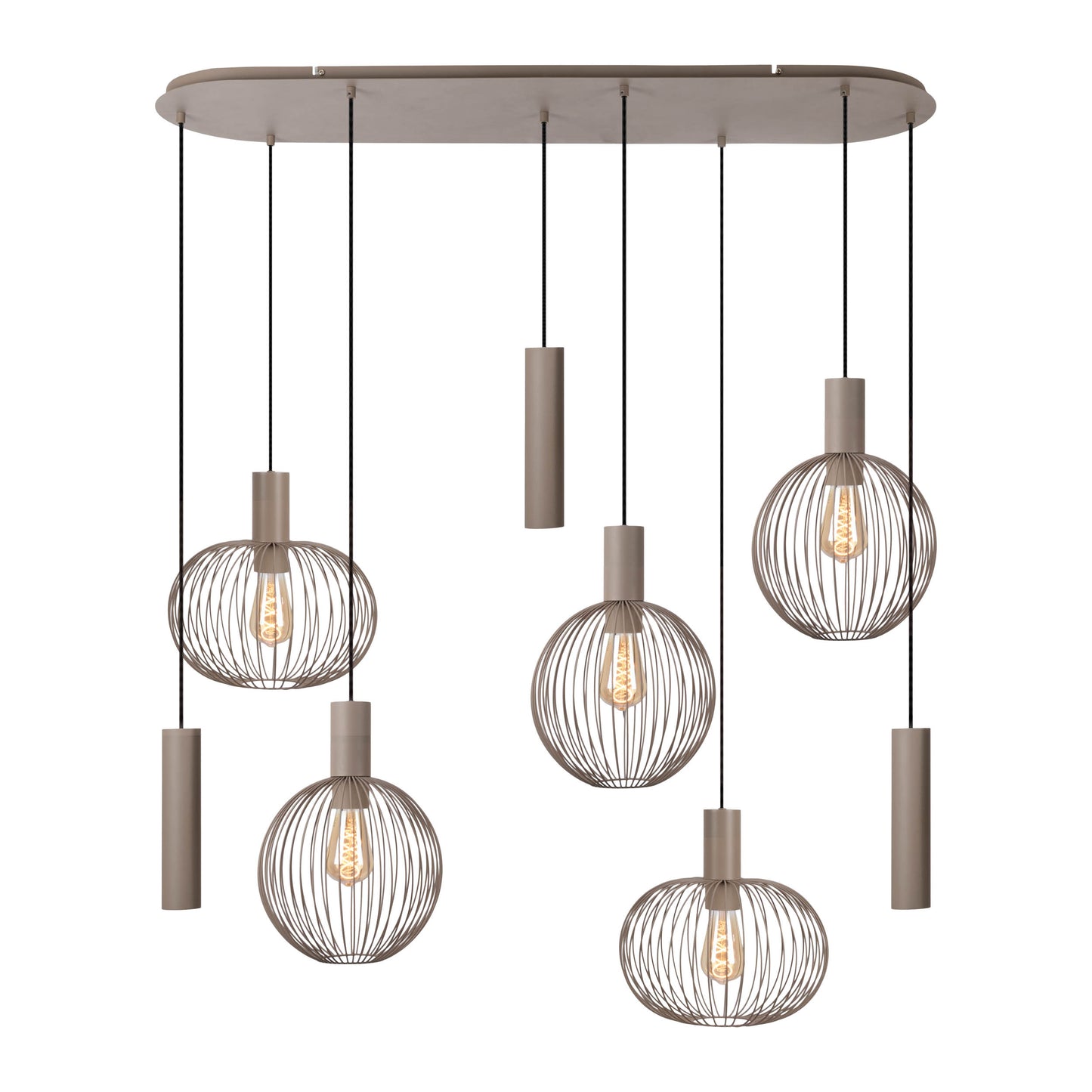 8er Pendelleuchte "TARELLIO" L: 122cm beige