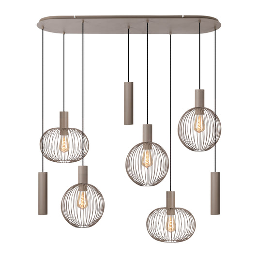 8er Pendelleuchte "TARELLIO" L: 122cm beige