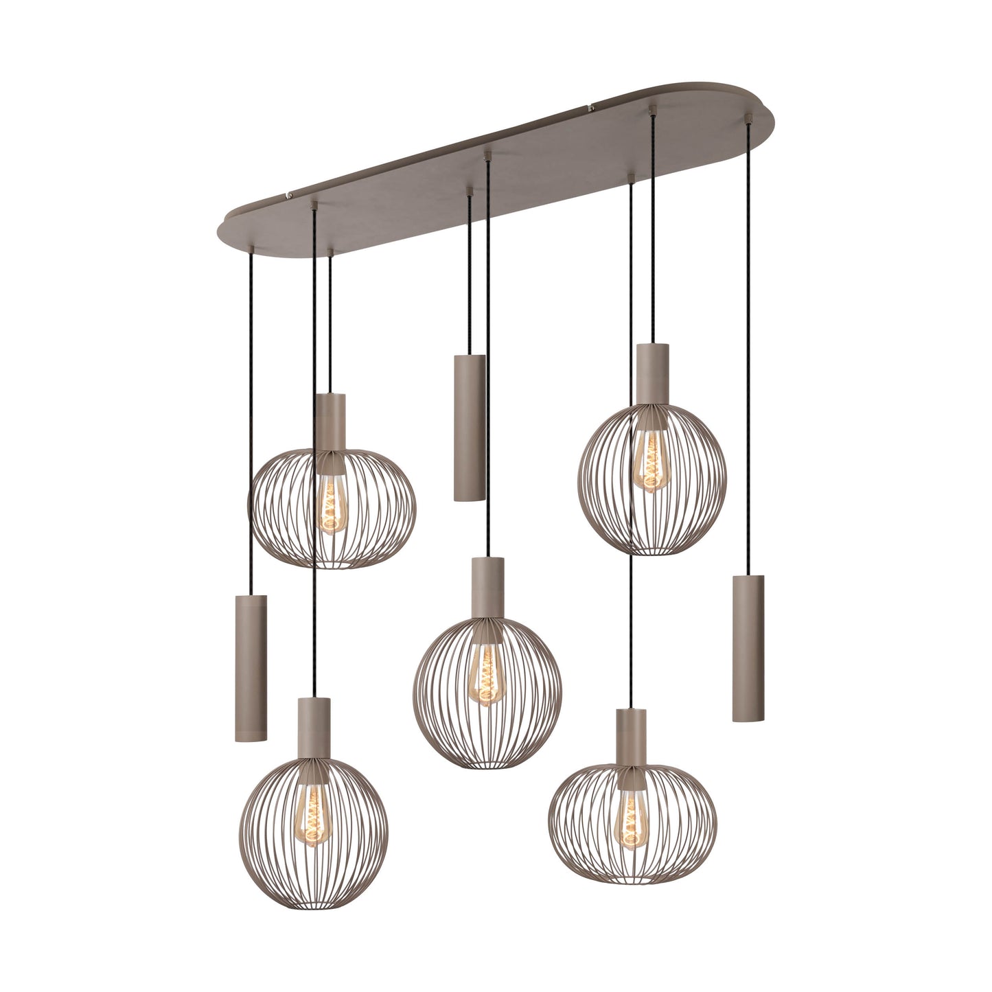 8er Pendelleuchte "TARELLIO" L: 122cm beige