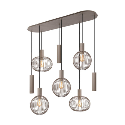 8er Pendelleuchte "TARELLIO" L: 122cm beige