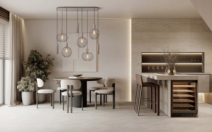 8er Pendelleuchte "TARELLIO" L: 122cm beige
