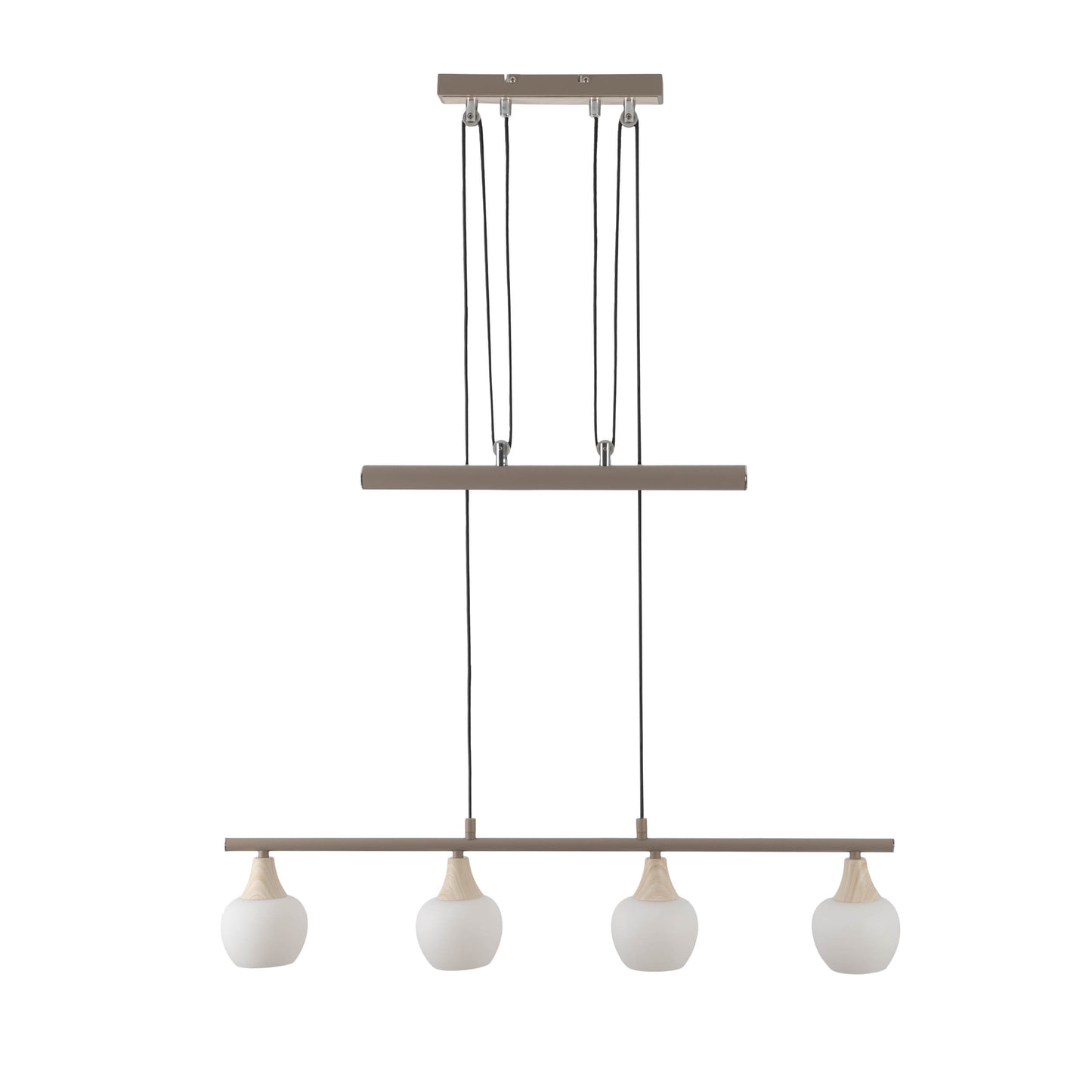 4er Pendelleuchte "MONACO" L: 78cm beige