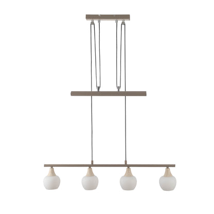 4er Pendelleuchte "MONACO" L: 78cm beige