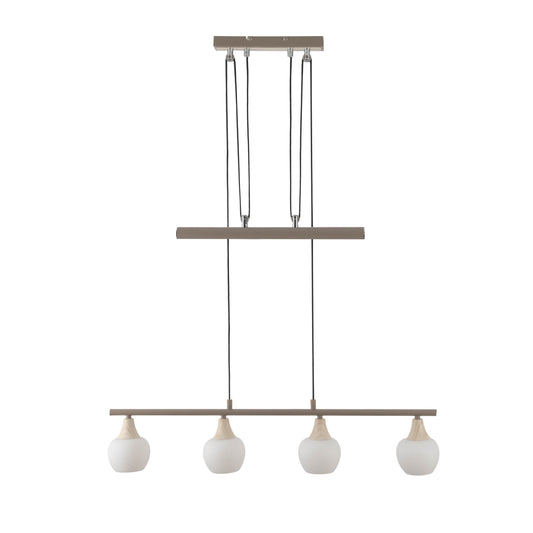 4er Pendelleuchte "MONACO" L: 78cm beige