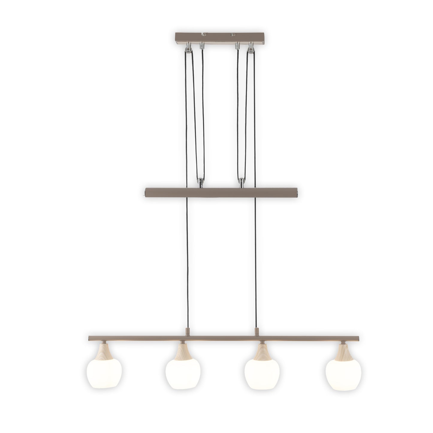 4er Pendelleuchte "MONACO" L: 78cm beige