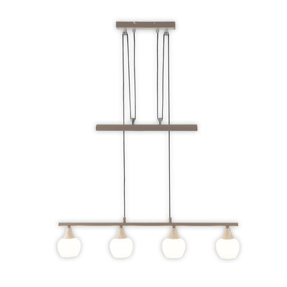 4er Pendelleuchte "MONACO" L: 78cm beige