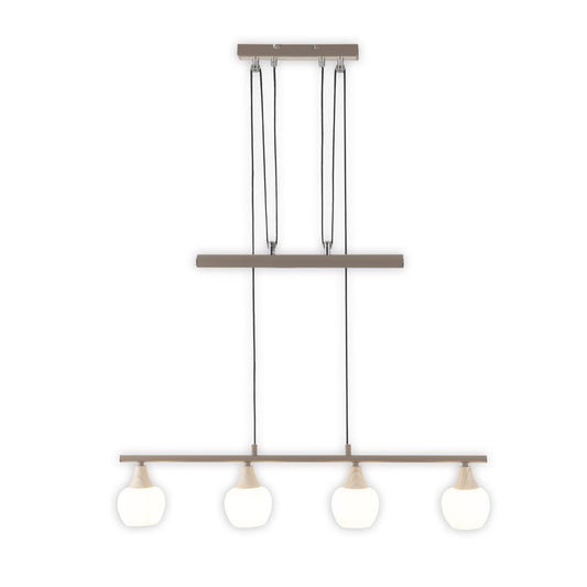 4er Pendelleuchte "MONACO" L: 78cm beige